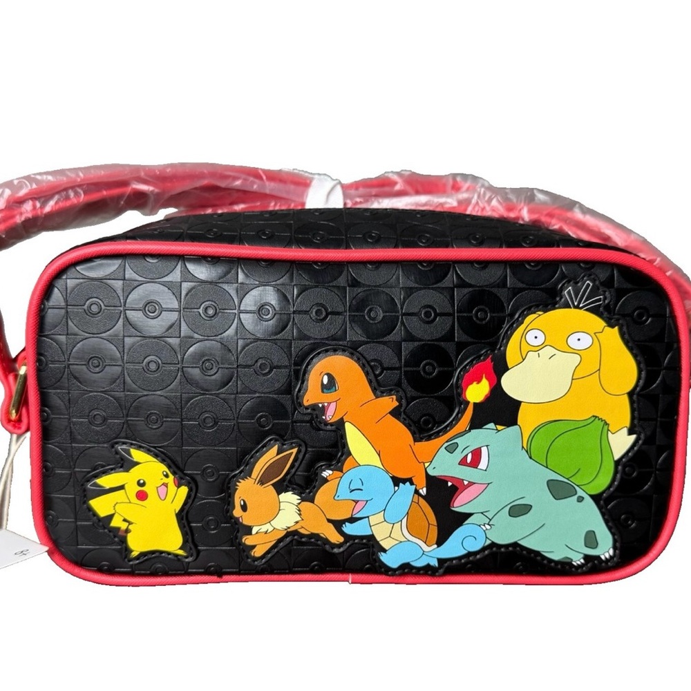 Loungefly Black and Red Pokémon Crossbody Bag